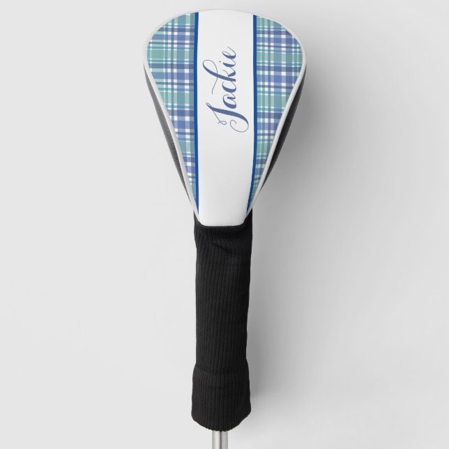 Couvre-club De Golf Jolie couverture Pastel Plaid Golf Head (Devant)