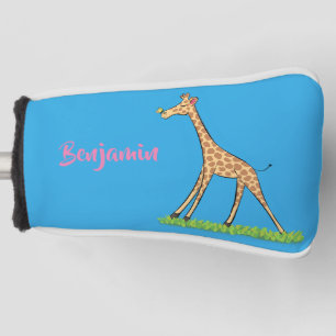 Couvre-club De Golf Jolie girafe avec dessin animé de papillon