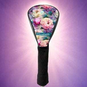 Couvre-club De Golf Jolies Fleurs de Mère de Perle Personnalisées