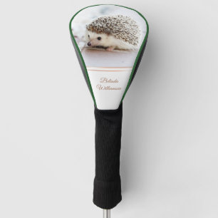 Couvre-club De Golf Jote Hedgehog Photo Rose Gold Stripe Ajouter un no