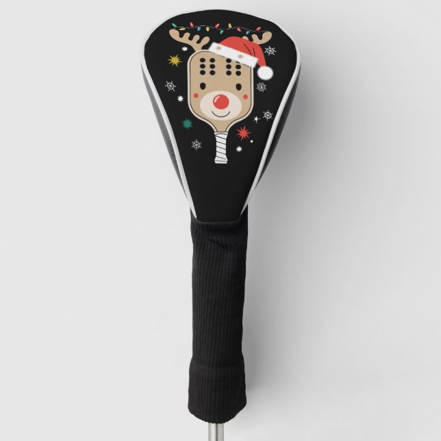 Couvre-club De Golf Joueur de Pickleball Noël Reindees Noël (Devant)