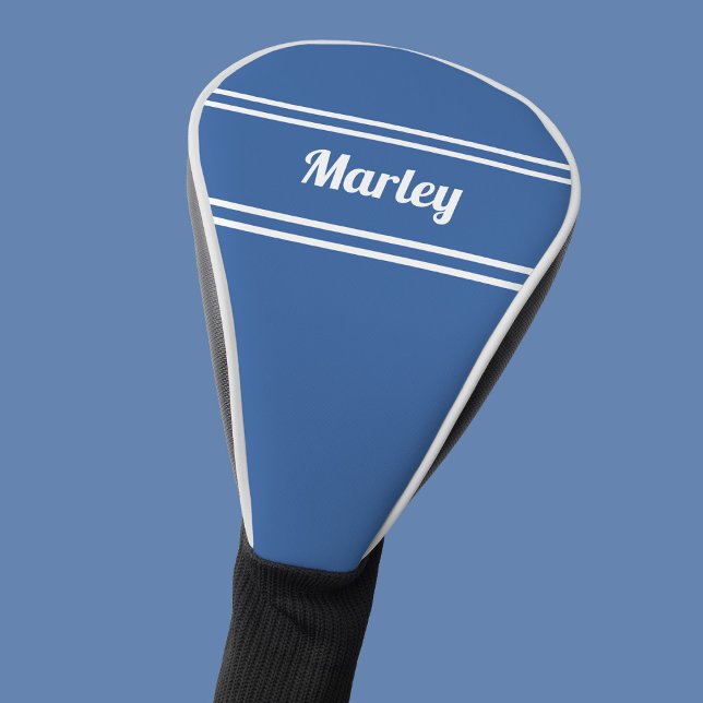 Couvre-club De Golf Joueur Golfeur moderne Nom personnalisé Club Bleu (Modern Golfer Sports Player Custom Name Club Blue Golf Head Cove)