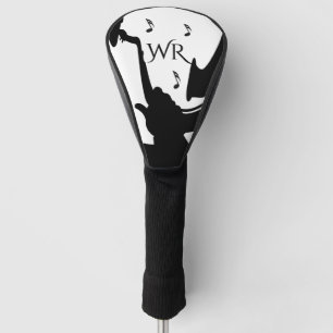 Couvre-club De Golf Joueur Saxophone Surréaliste Monogramme initial