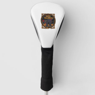Couvre-club De Golf Joyeux Halloween Chat Noir Citrouilles Os_1