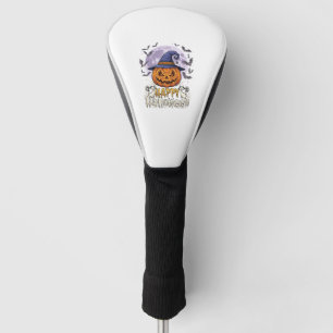 Couvre-club De Golf Joyeux Halloween Citrouille Sorcière Chapeau Chauv