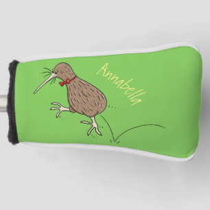 Couvre-club De Golf Joyeux kiwi de saut avec dessin de cravate arc