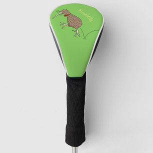 Couvre-club De Golf Joyeux kiwi de saut avec dessin de cravate arc