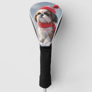 Couvre-club De Golf Joyeux Noël, Chih Tzu Chien Chien Puppy 01 - Happy