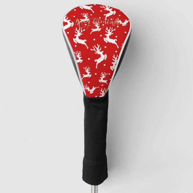 Couvre-club De Golf Joyeux Noël Rénes Rouges (Devant)
