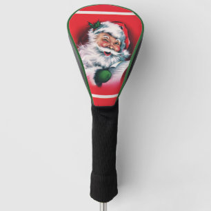 Couvre-club De Golf Joyeux Noël, vintage, rétro, Père Noël, heureux Sa