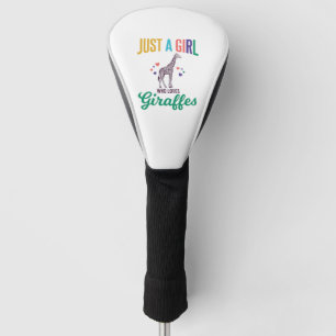 Couvre-club De Golf Juste une fille qui aime les girafes vintage vecte