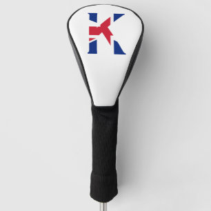 Couvre-club De Golf K Monogramme superposé sur le dccnt de drapeau Uni