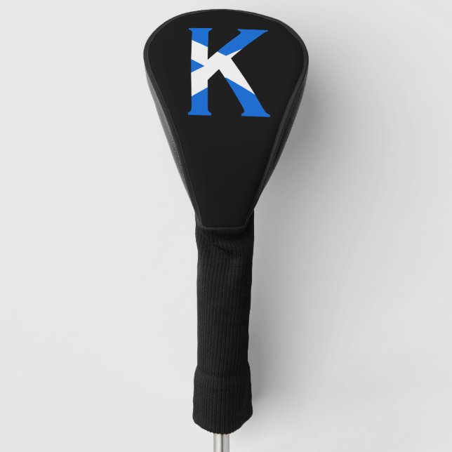 Couvre-club De Golf K Monogramme superposé sur le dccnt du drapeau éco (Devant)