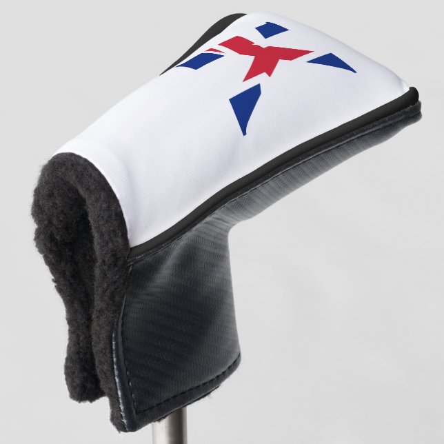 Couvre-club De Golf K Monogramme superposé sur le drapeau Union Jack (Devant 3/4)