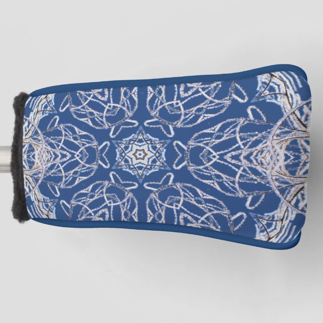 Couvre-club De Golf Kaleidoscope Bleu clair, Blanc, Étoile simple (Devant)