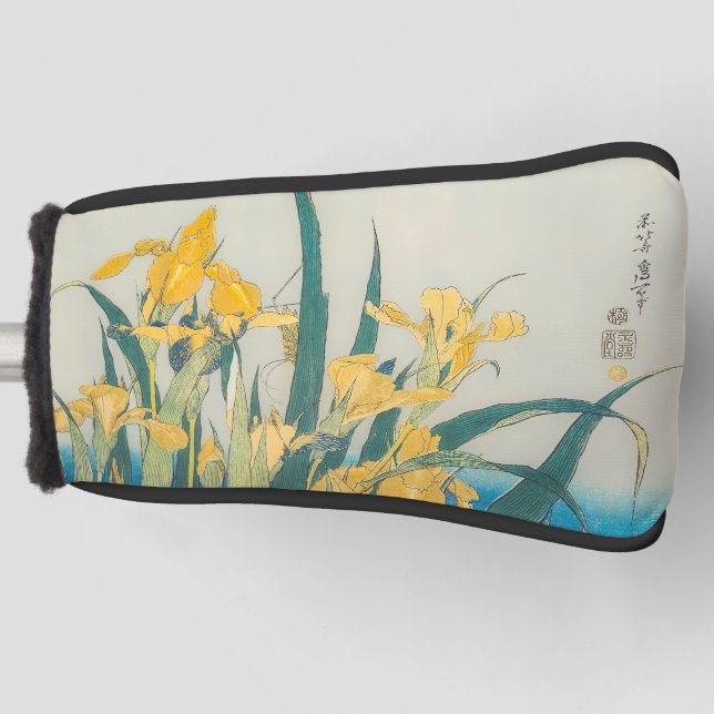 Couvre-club De Golf Katsushika Hokusai - Grasshopper et Iris (Devant)