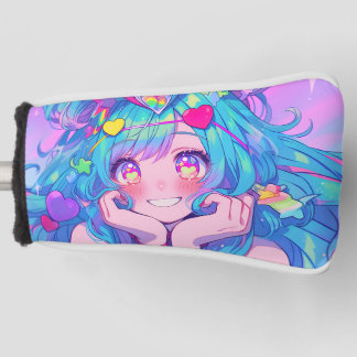 Couvre-club De Golf Kawaii Fun Rainbow Anime Girl