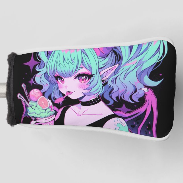 Couvre-club De Golf Kawaii Pastel Goth Little Demon Koakuma Anime Girl (Devant)