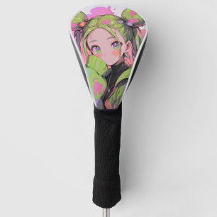 Couvre-club De Golf Kawaii Pastel Splatter Anime Girl