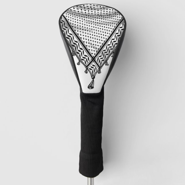 Couvre-club De Golf Keffiyeh Écharpe palestinienne tissu traditionnel (Devant)