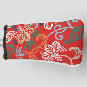 Couvre-club De Golf Kimono japonais hawaïen rouge : Vintage floral