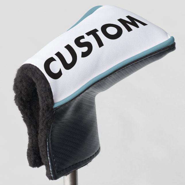 Couvre-club De Golf L. BLUE Piping Custom Golf Putter Headcover Blank (Devant 3/4)