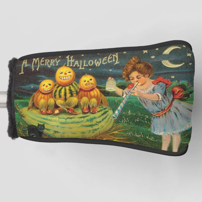 Couvre-club De Golf La brasse de la jeune sorcière : Hommes Citrouille (Devant)