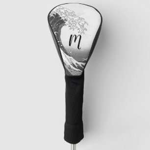 Couvre-club De Golf La Grande Vague en noir et blanc