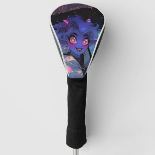 Couvre-club De Golf La mignonne démon Anime Girl in the Rain