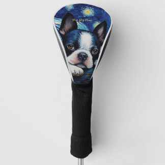 Couvre-club De Golf La nuit étoilée - Boston Terrier Dog 001 - Qian w