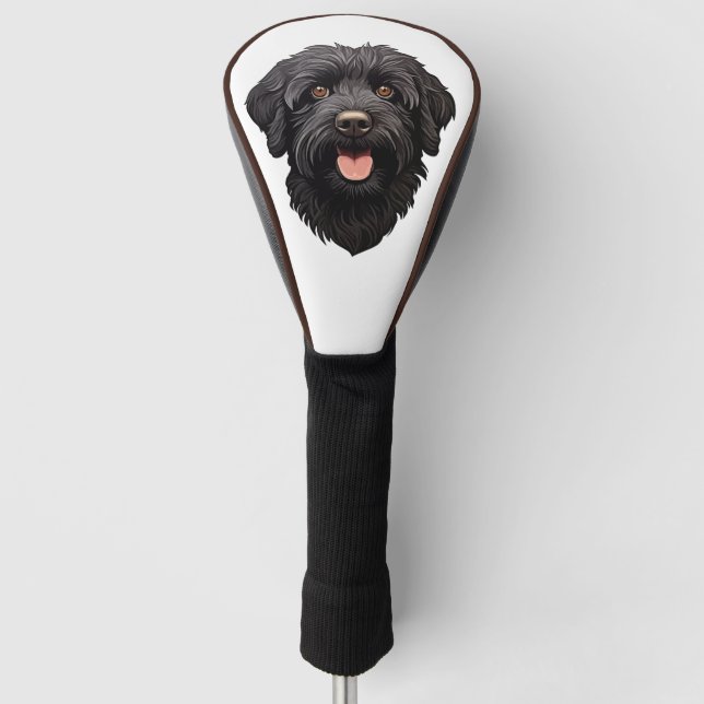 Couvre-club De Golf Labradoodle Chien noir (Devant)
