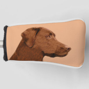 Couvre-club De Golf Labrador retriever (chocolat) peignant - art de