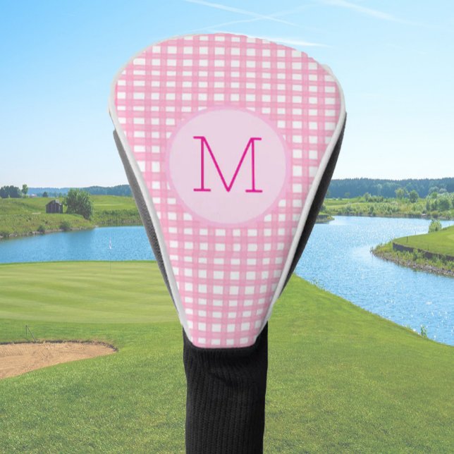Couvre-club De Golf Lady Golfer rose En vichy Preppy Custom Ladies (Créateur téléchargé)