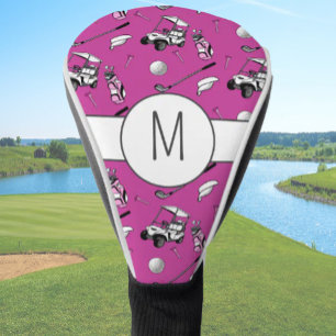 Couvre-club De Golf Lady Golfer rose foncé moderne mignonne Personnali