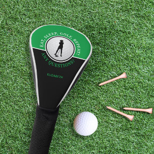 Couvre-club De Golf Lady Golfer Silhouette Golf Ball Citation Black Gr