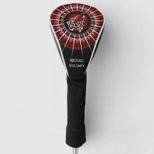 Couvre-club De Golf L'animal du loup rouge noir