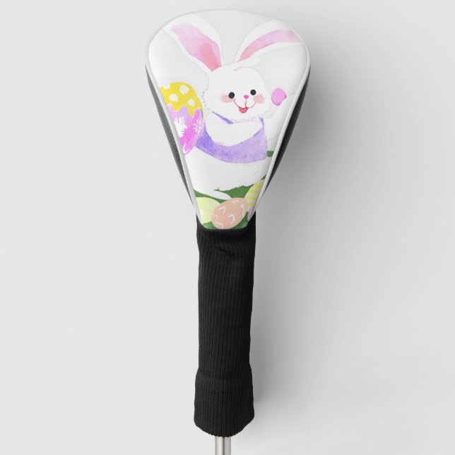 Couvre-club De Golf lapin avec oeufs de pâques (Devant)