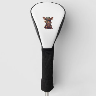 Couvre-club De Golf Lapin en tenue mécanique steampunk, lapin vibrant