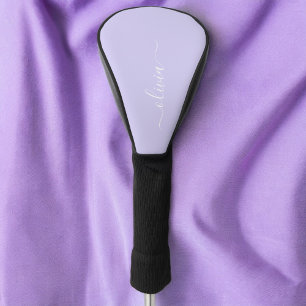 Couvre-club De Golf Lavande Purple Script Moderne Fille Monogramme Nom