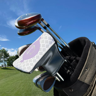 Couvre-club De Golf Lavande Quatrefoil Couverture de tête de golf pers