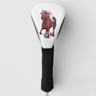 Couvre-club De Golf Le cheval de course Thoroughbred gagne