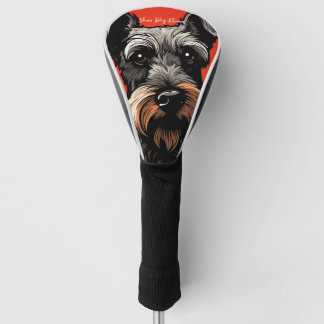 Couvre-club De Golf Le chien Schnauzer, rouge et noir 001 - Ulises Dal