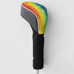 Couvre-club De Golf Le drapeau tie-dyé de SlipperyJoe arc-en-ciel pres