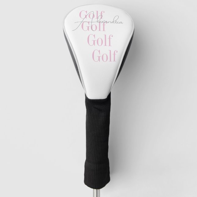 Couvre-club De Golf Le rose féminin personnalisé (Devant)