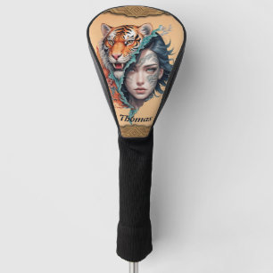 Couvre-club De Golf Le tigre et la femme, force et grâce.