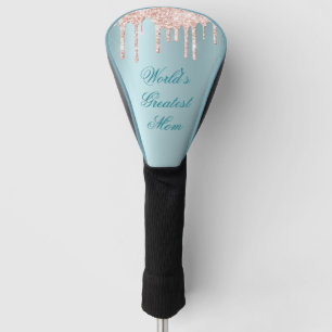 Couvre-club De Golf Lecteurs de Parties scintillant bleu satin et rose