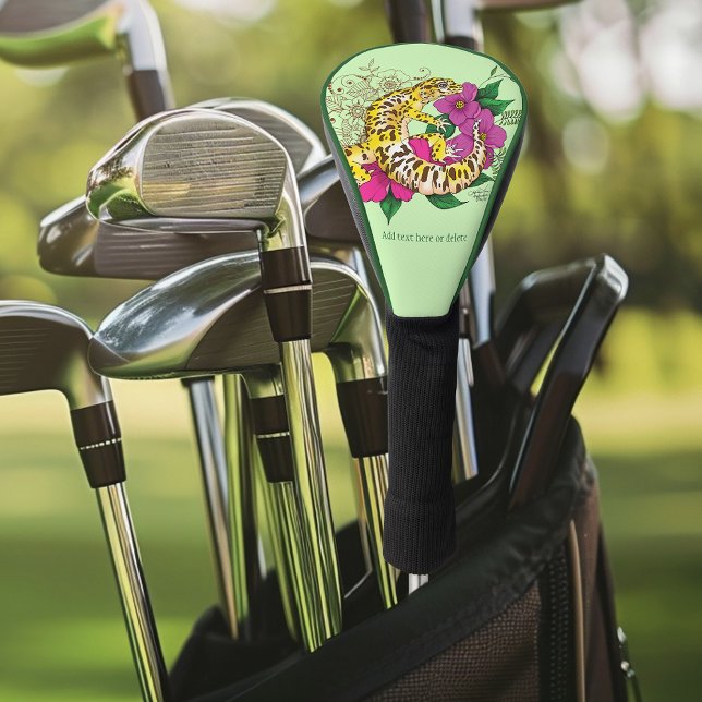 Couvre-club De Golf Léopard jaune Gecko Vert (Créateur téléchargé)