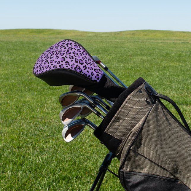 Couvre-club De Golf Leopard Print, Léopard Spots, Purple Leopard (In Situ)