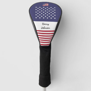Couvre-club De Golf Les clubs de golf américains Flag & Monogramme co