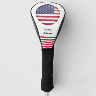 Couvre-club De Golf Les clubs de golf américains Flag & Monogramme co